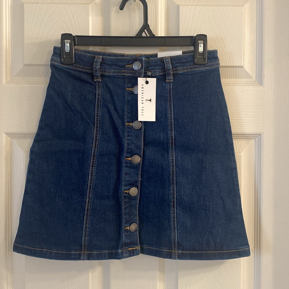 American Tall Denim Button-Front Skirt, waist 25 Tall, Brand New - Picture 6 of 6